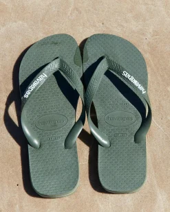 Havaianas Logo Thongs Green Olive