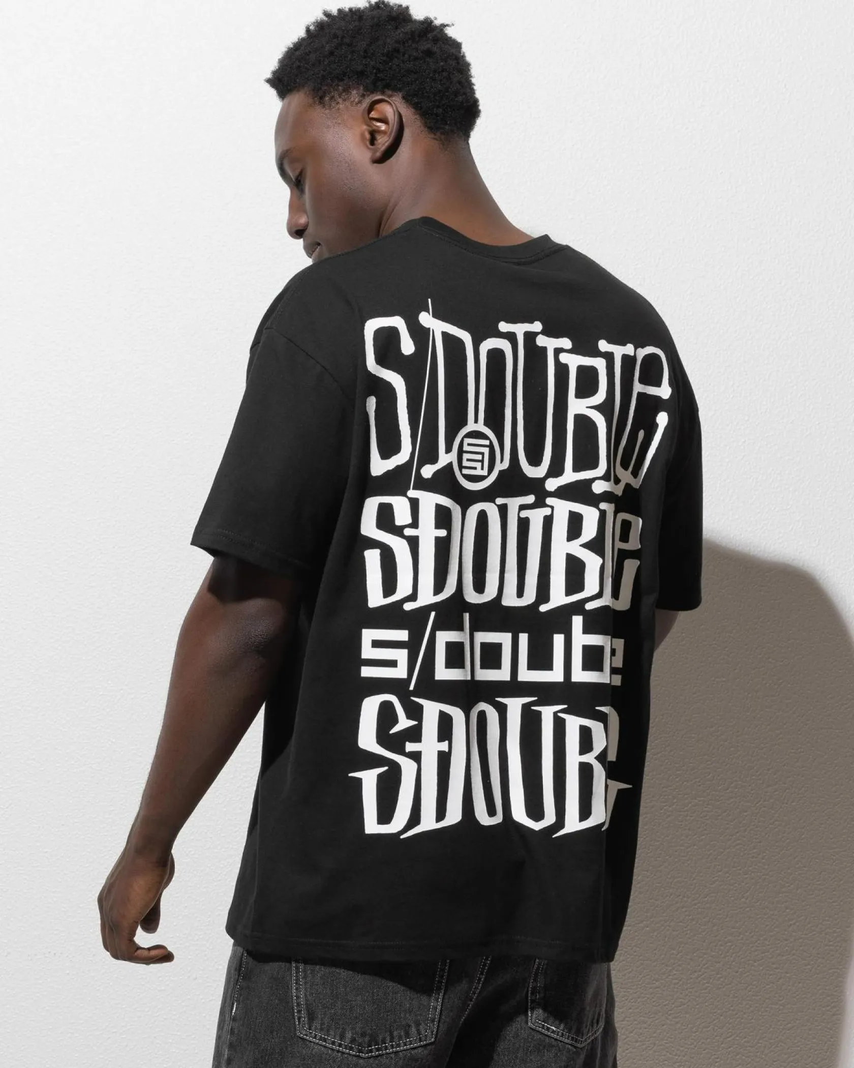 S-Double Logofest T-Shirt Black New