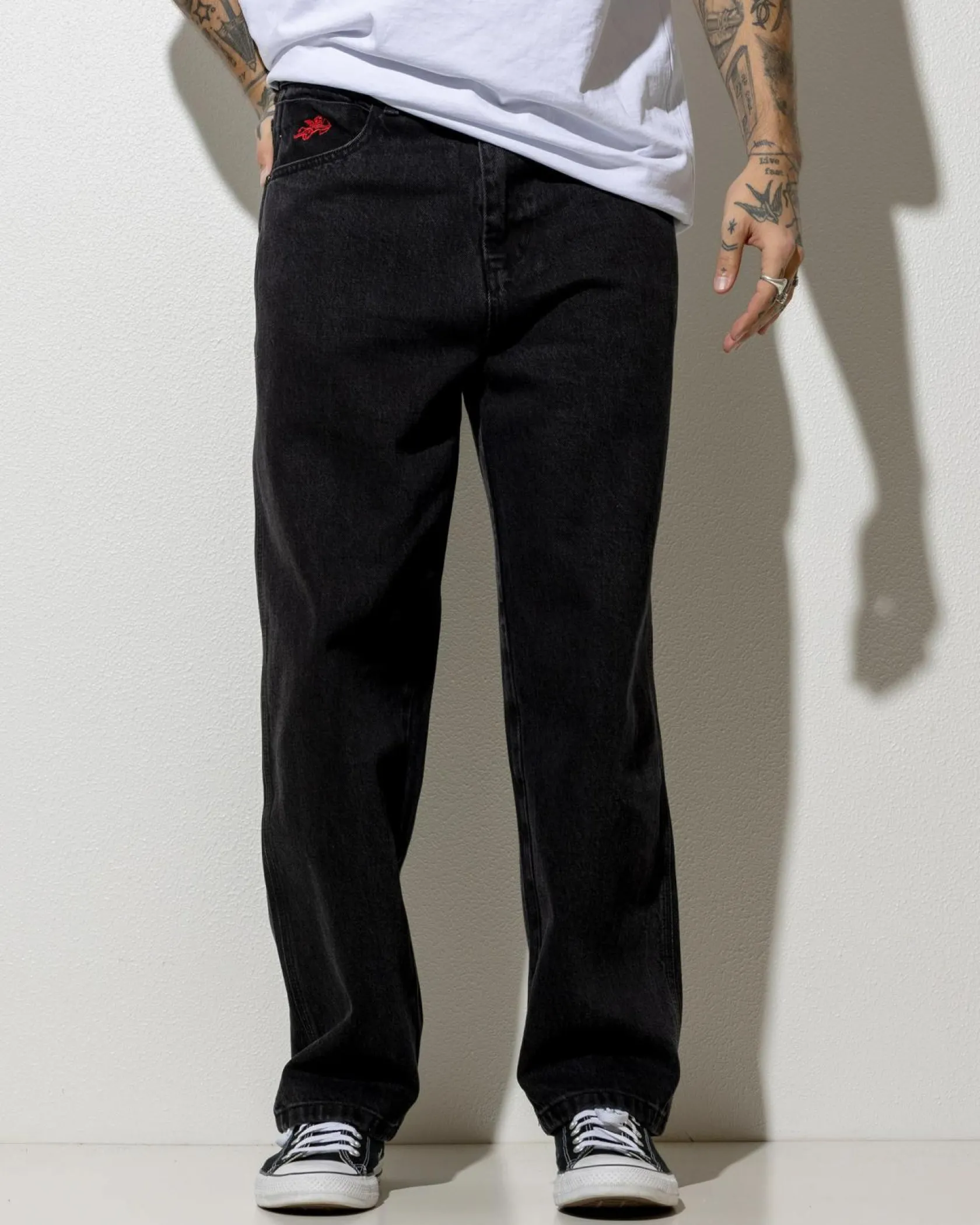 Worship Supplies Lounger Jeans Washed Black New