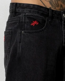 Worship Supplies Lounger Jeans Washed Black New