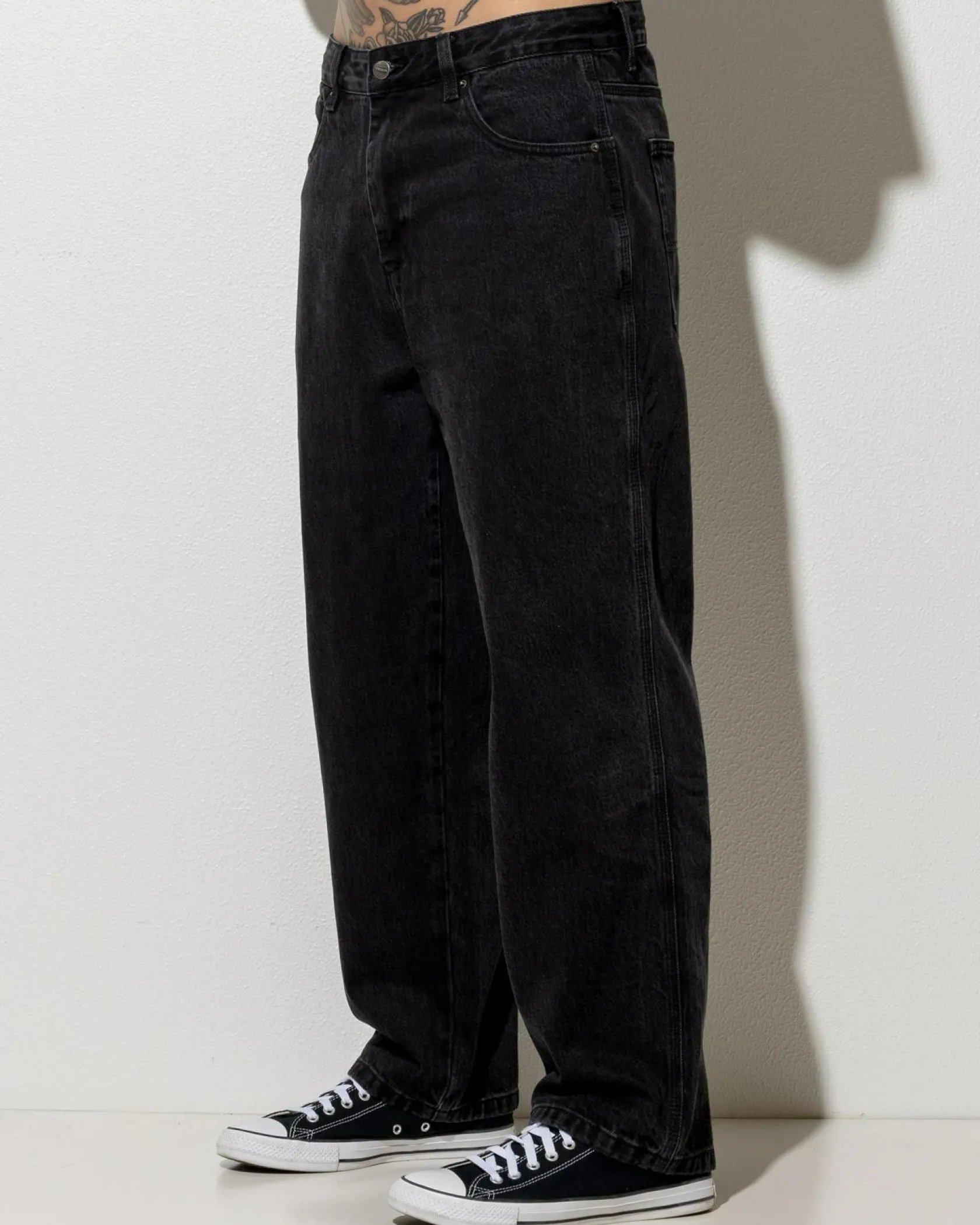 Worship Supplies Lounger Jeans Washed Black New