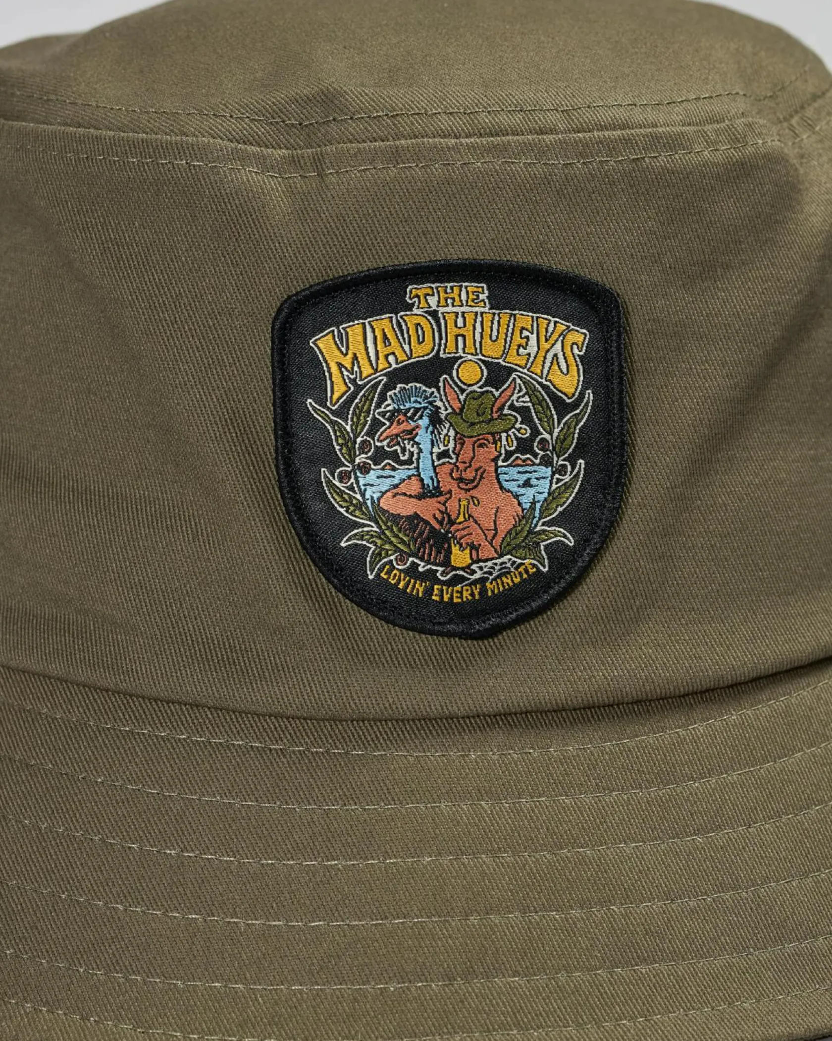 The Mad Hueys Lovin Every Minute Bucket Hat Olive