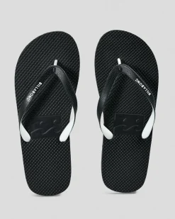 Billabong Lowdown Thongs Black White New