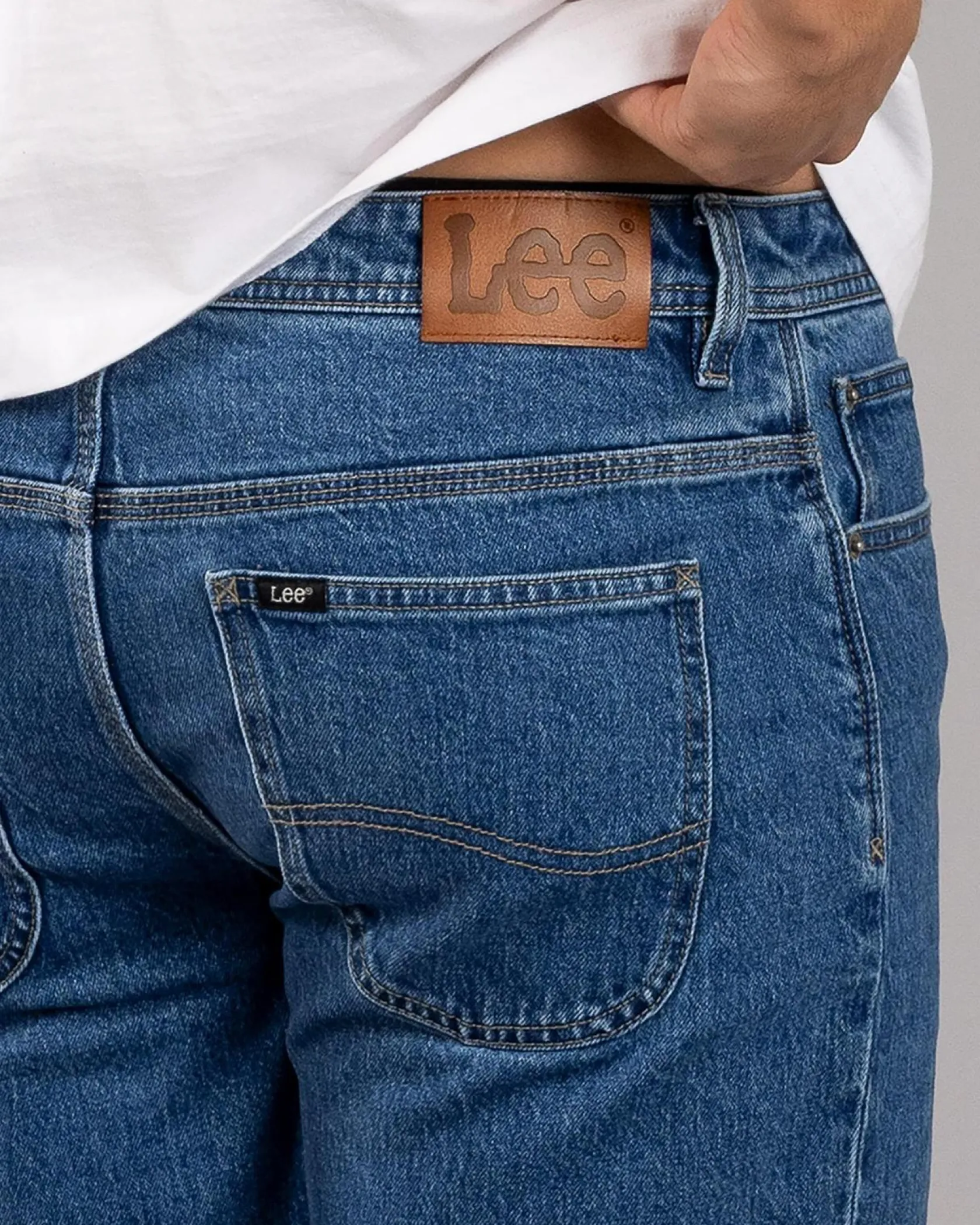 Lee L-Two Slim Shorts Hoxton Stone