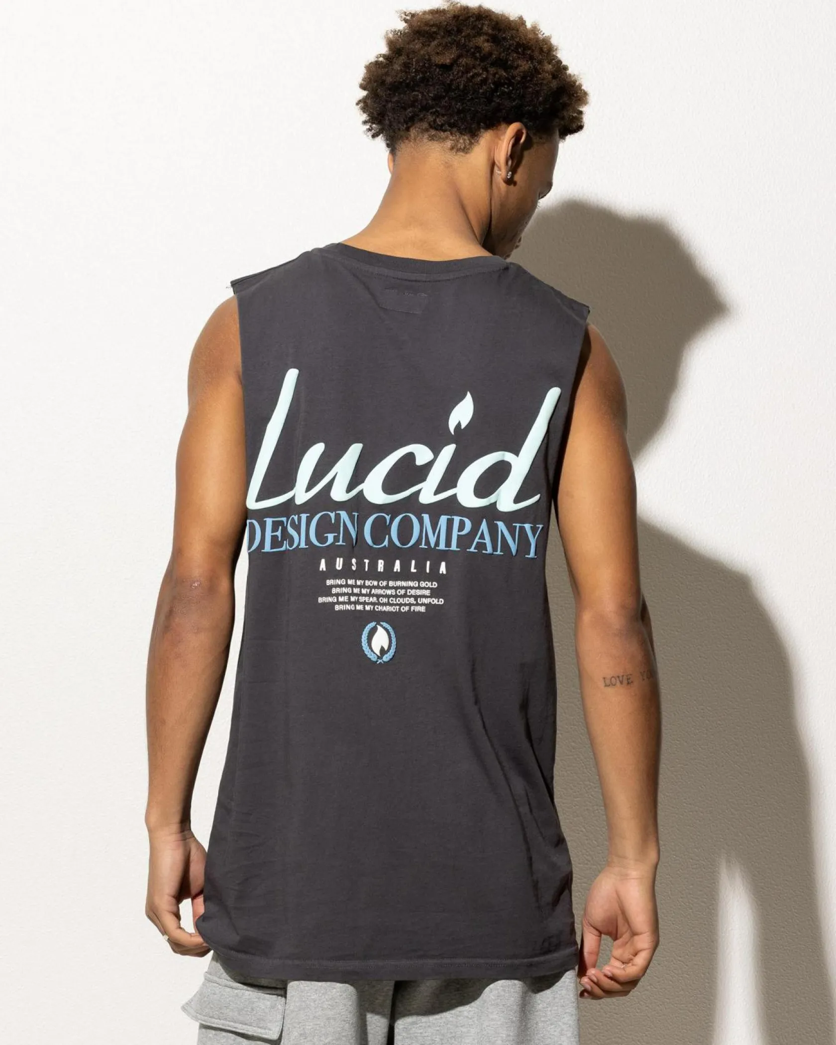 Lucid Lumina Muscle Tank Charcoal New