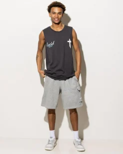 Lucid Lumina Muscle Tank Charcoal New