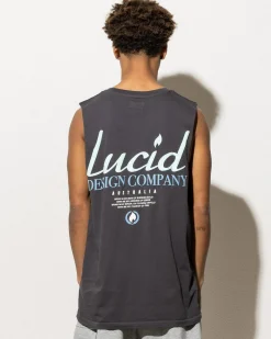 Lucid Lumina Muscle Tank Charcoal New