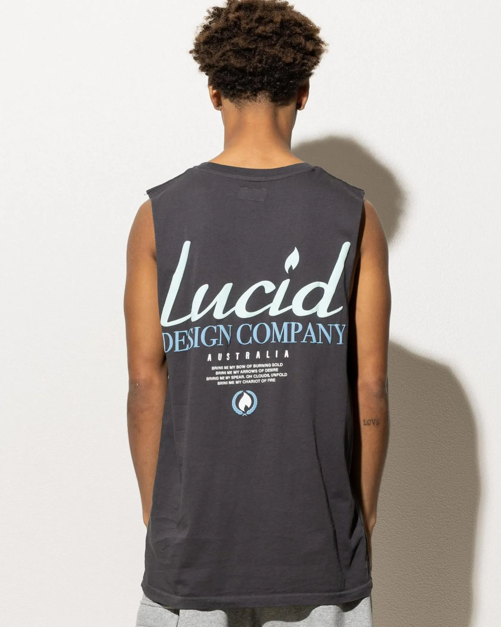 Lucid Lumina Muscle Tank Charcoal New