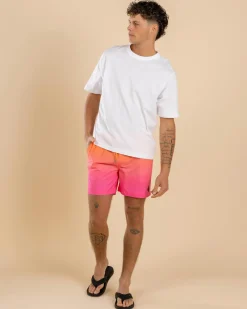 Skylark Luminous Elastic Waist Shorts Orange/pink Discount