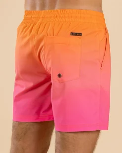 Skylark Luminous Elastic Waist Shorts Orange/pink Discount