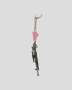 Miscellaneous Machine Gun Keyring Silver/pink Discount