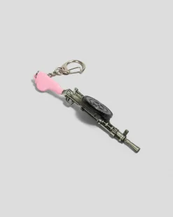 Miscellaneous Machine Gun Keyring Silver/pink Discount
