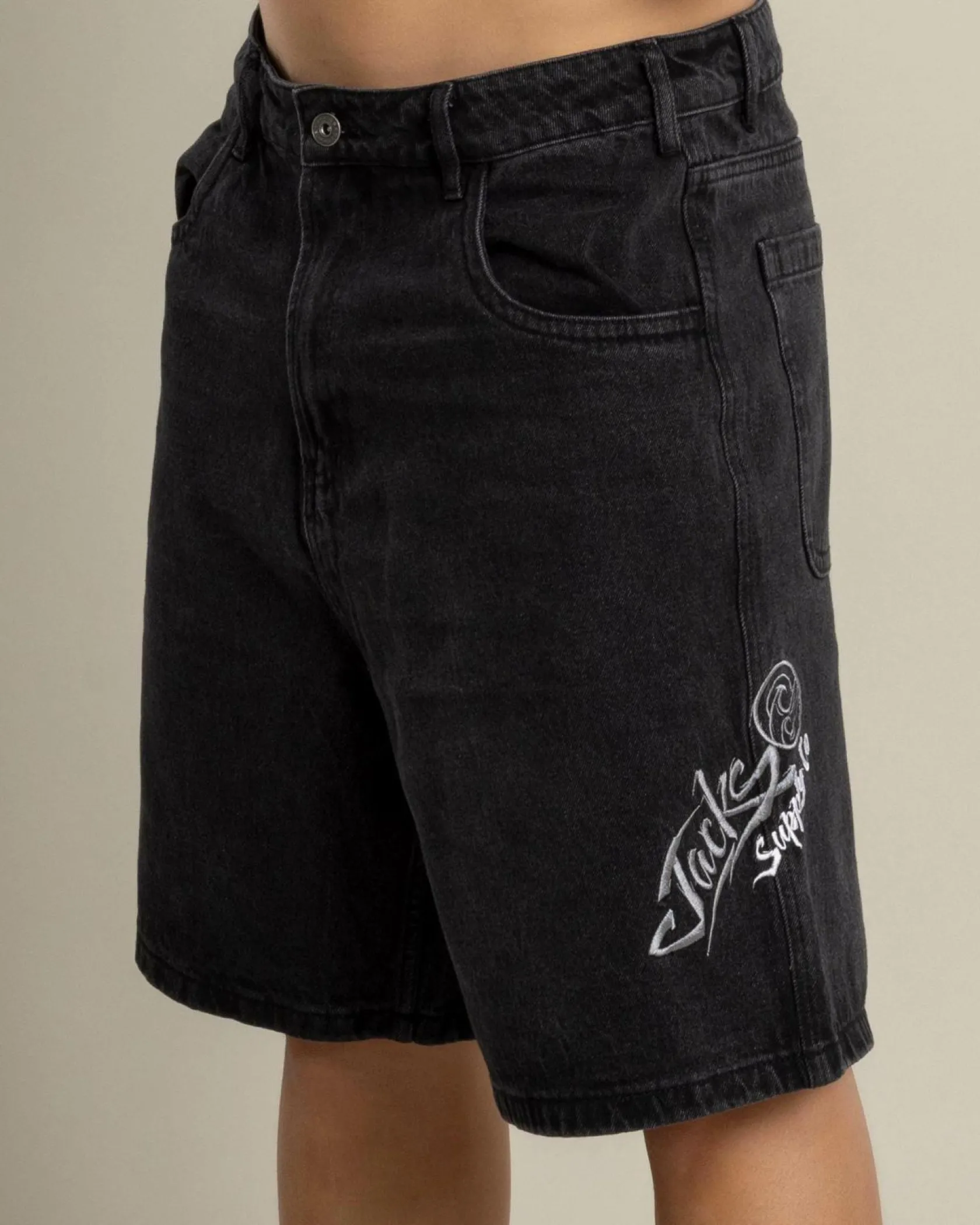 Jacks Magnify Denim Shorts Black Best
