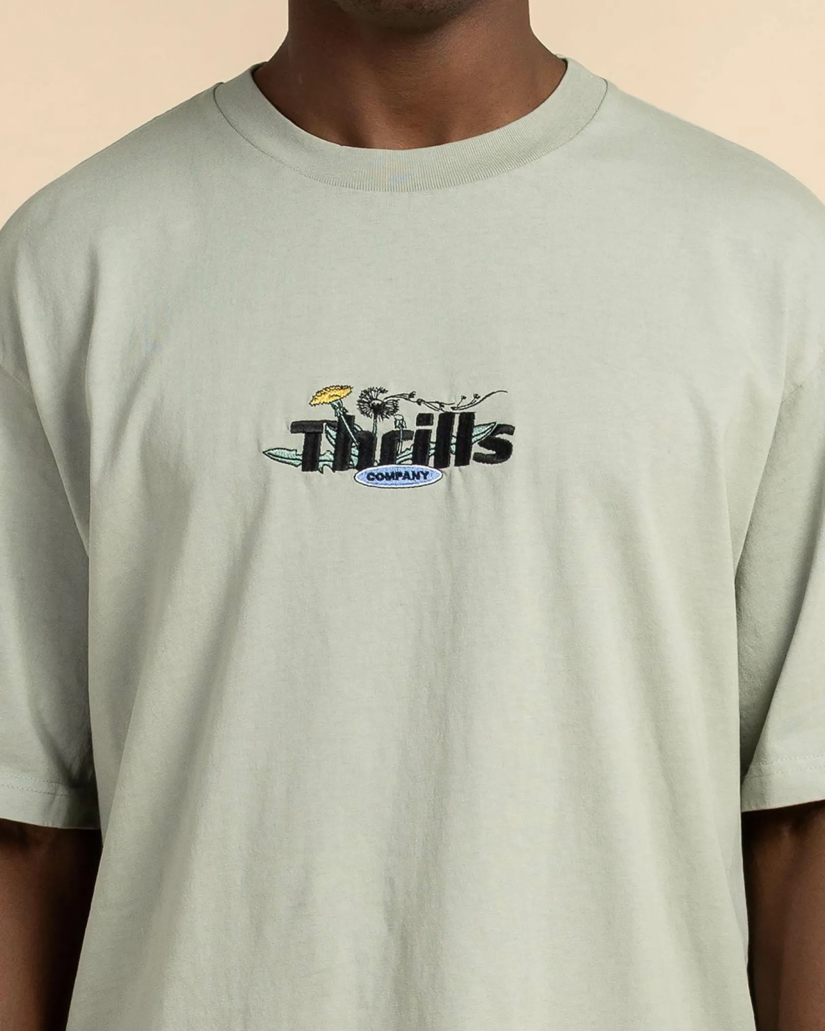 Thrills Make A Wish Oversize Fit T-Shirt Dirty Sage