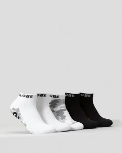Globe Malcolm Ankle Socks 5 Pack Camo/assorted New