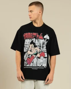 Threadheads Manga Story Astro Boy Oversized T-Shirt Black Discount