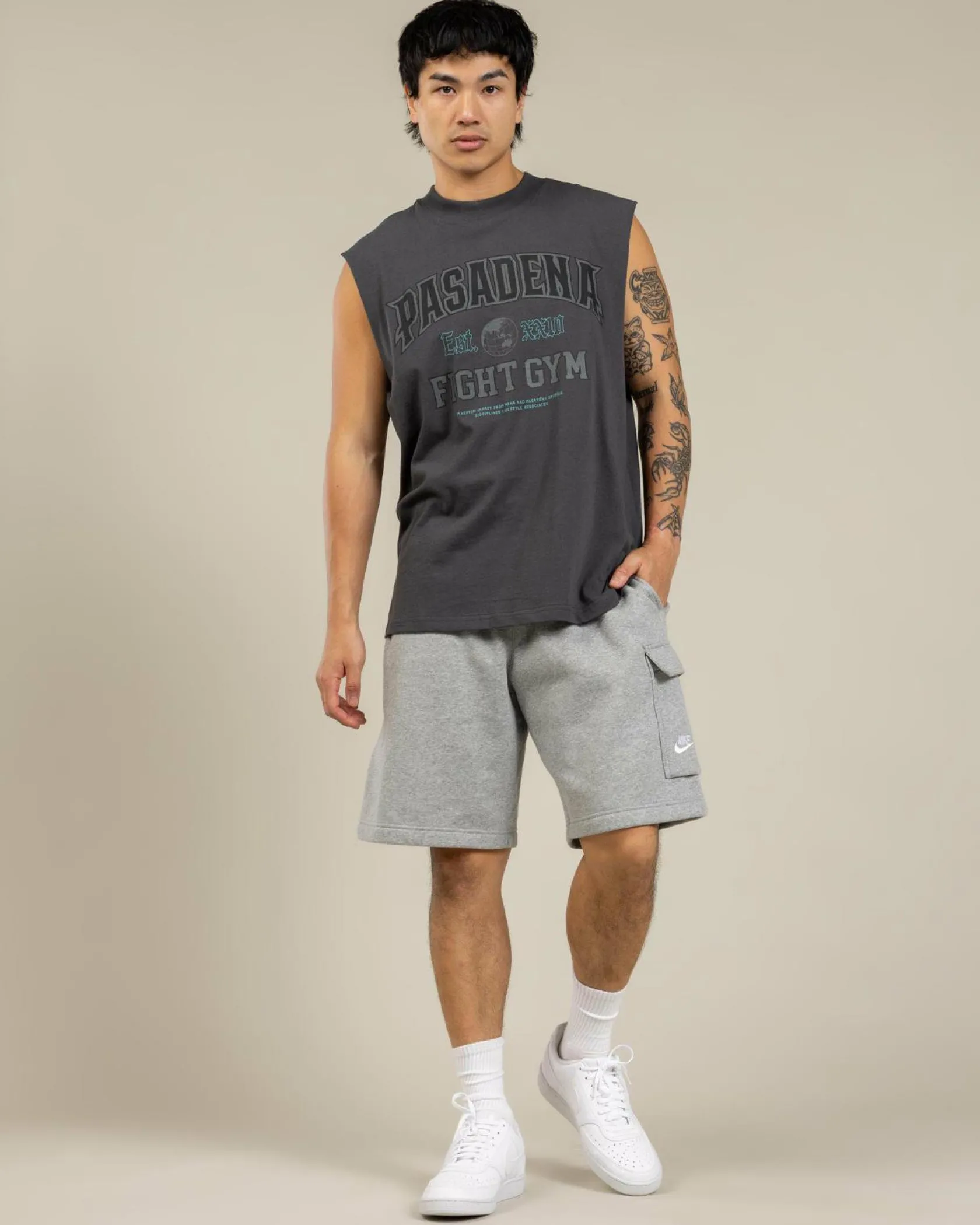 Nena & Pasadena March Raptor Muscle Tank Asphalt Outlet