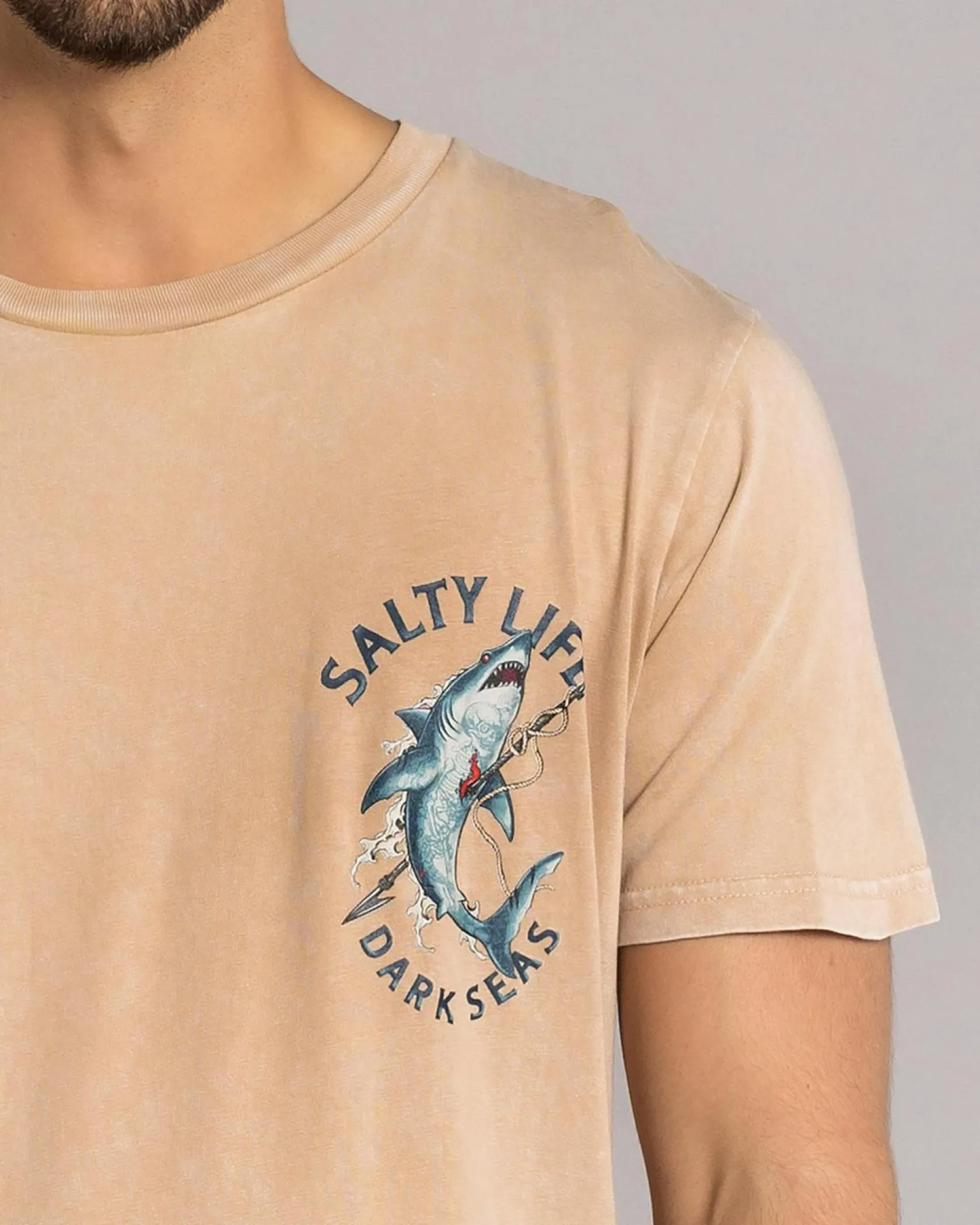 Salty Life Mariner's Grave T-Shirt Sand Acid New