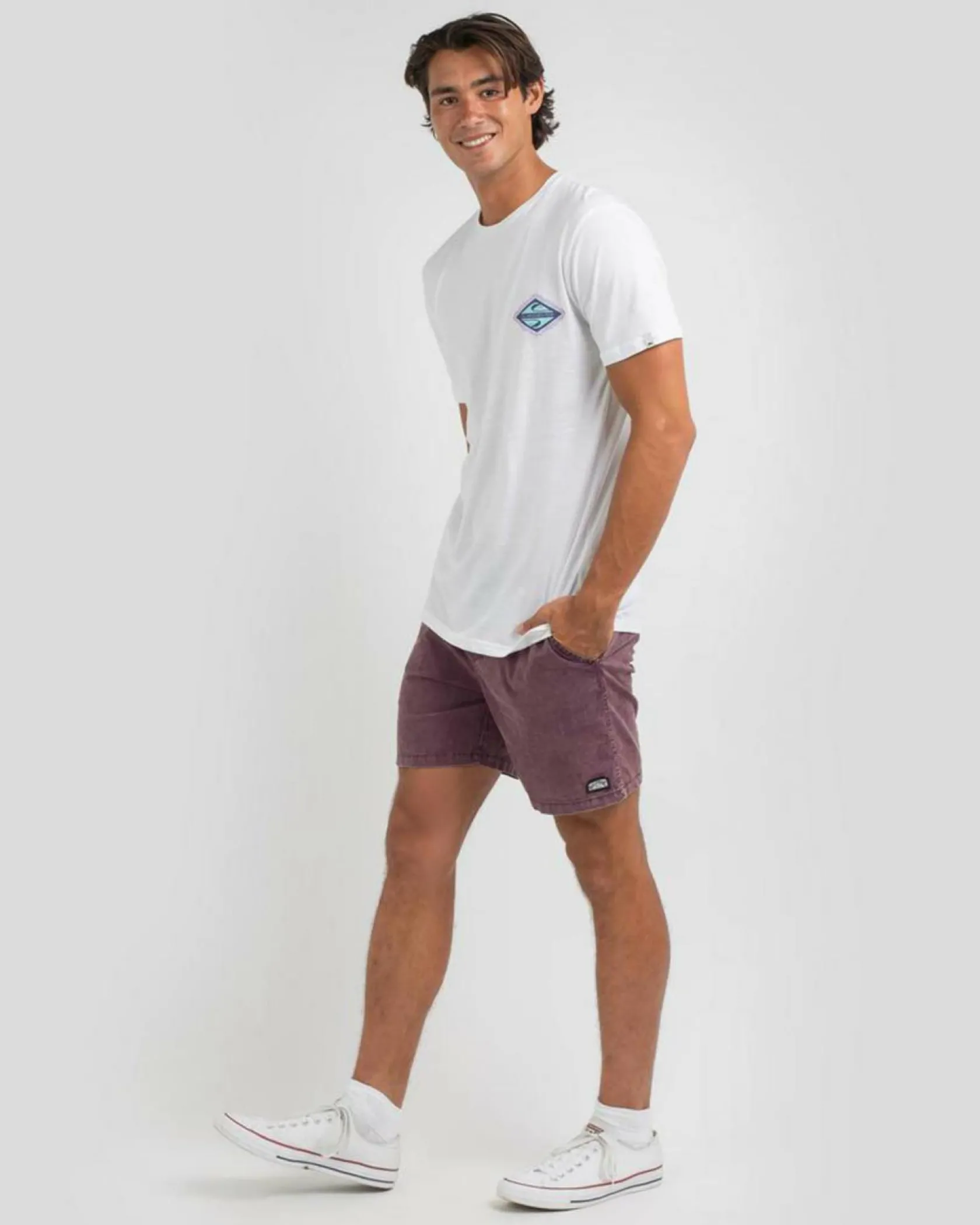 Billabong Mario 2.0 Elastic Walk Shorts Burgundy Hot