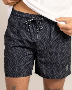 Jacks Matrix Elastic Waist Board Shorts Black Outlet