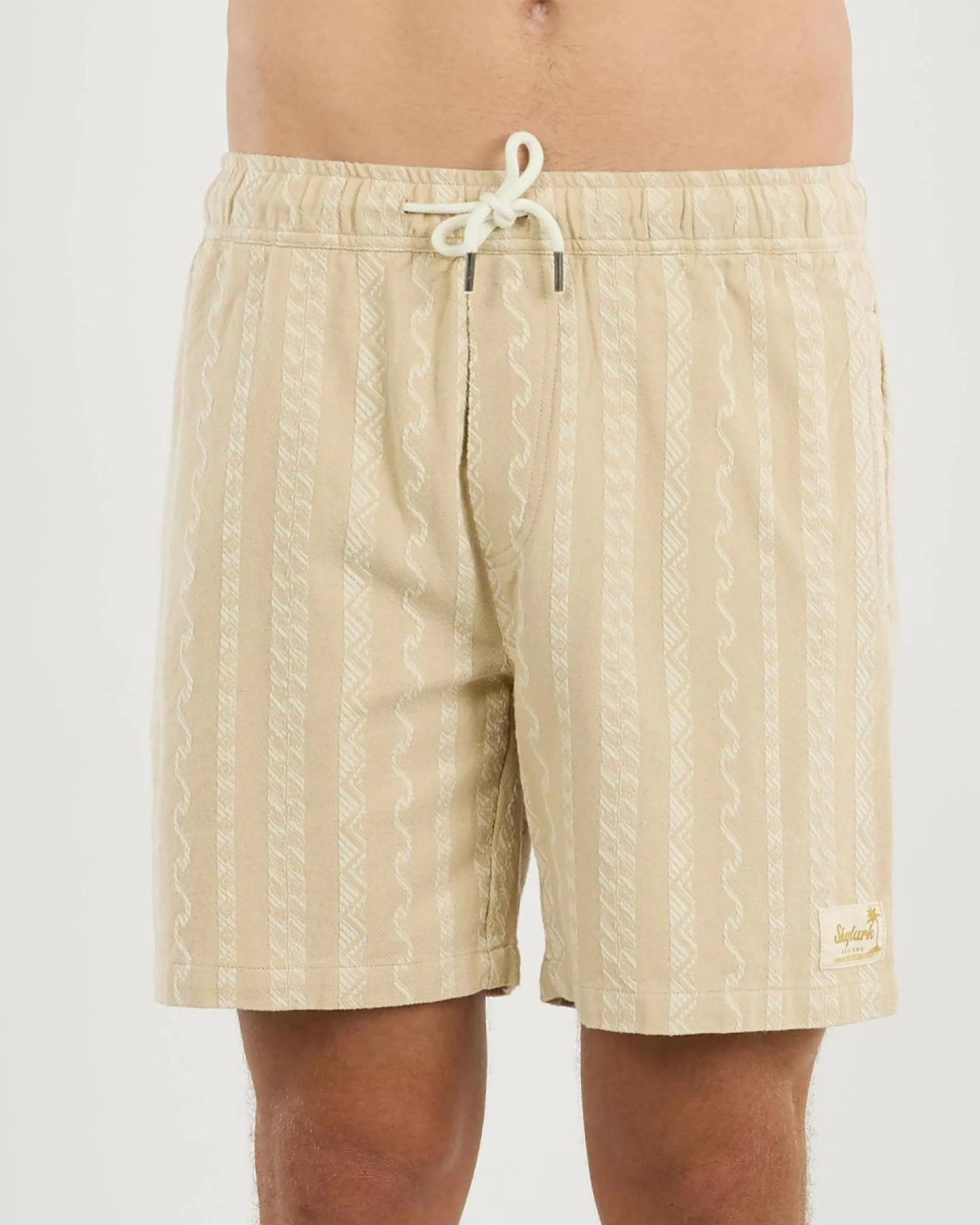 Skylark Mechanism Elastic Waist Shorts Sand New