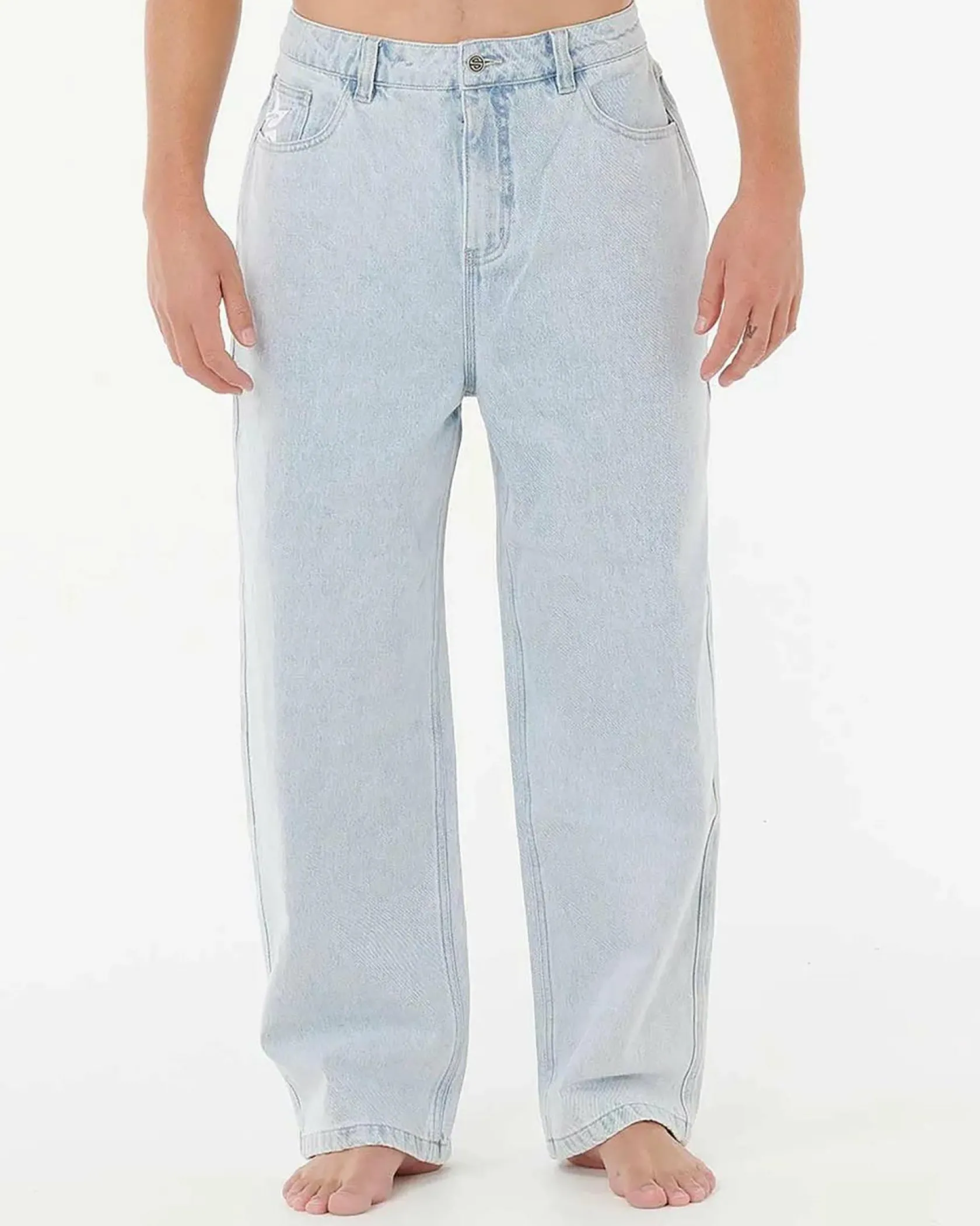 Rip Curl Medina Rip Script Denim Jeans Bleached Blue Discount