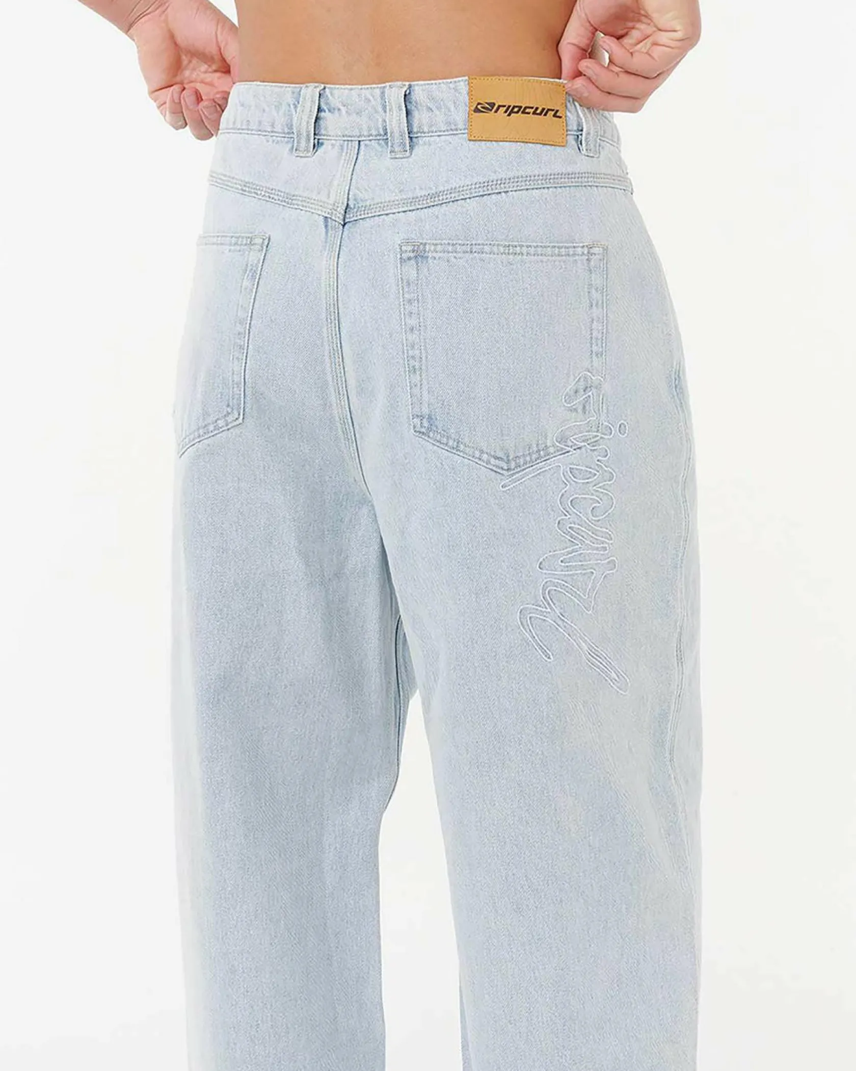 Rip Curl Medina Rip Script Denim Jeans Bleached Blue Discount