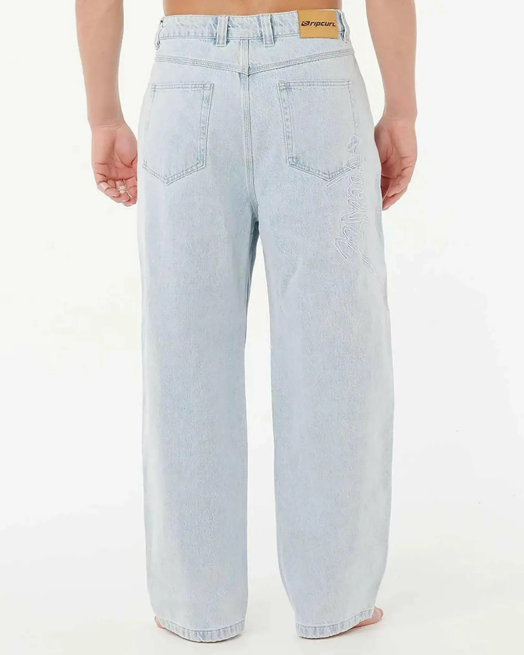 Rip Curl Medina Rip Script Denim Jeans Bleached Blue Discount