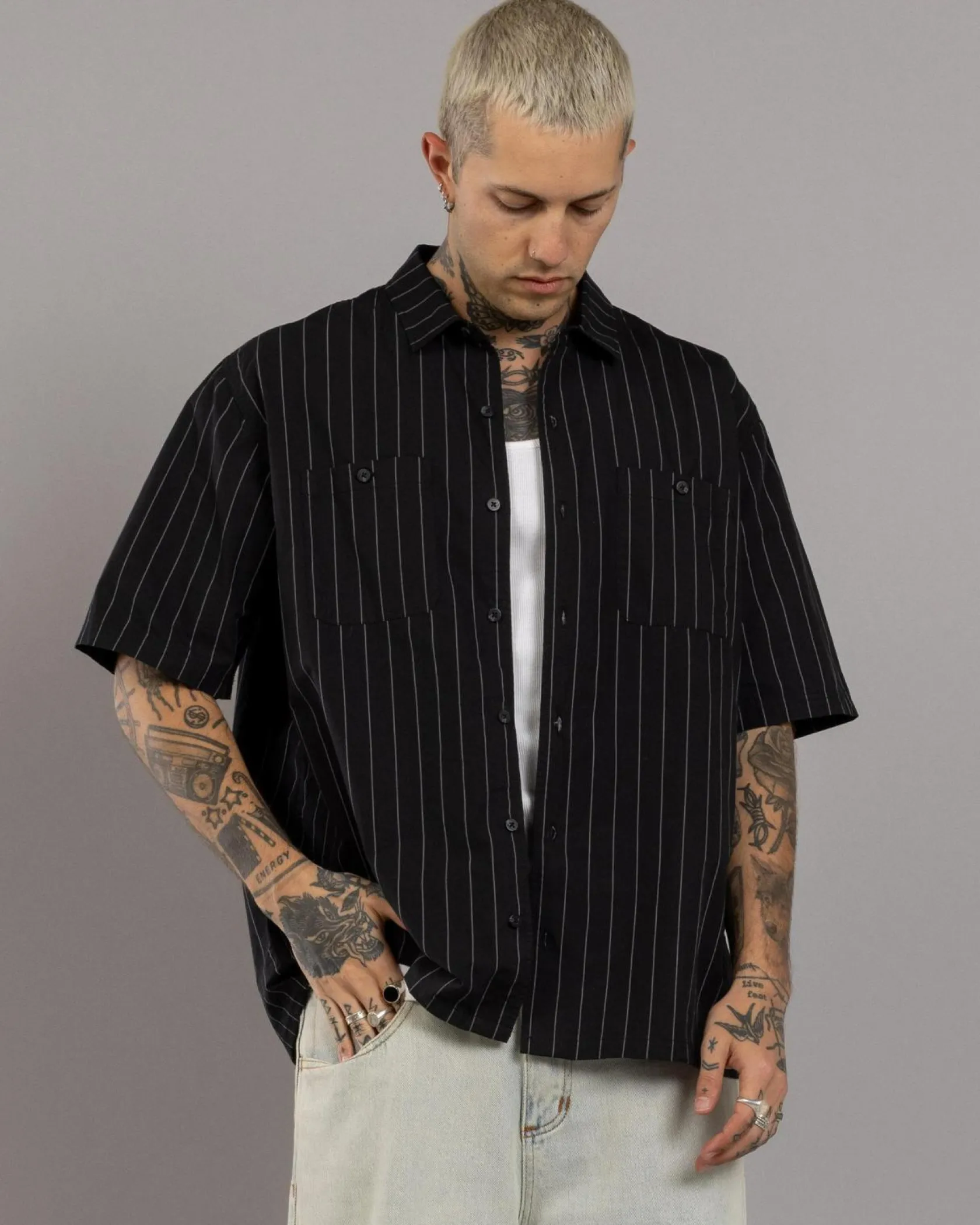 Rip Curl Medina Rip Script Short Sleeve Shirt Black Sale