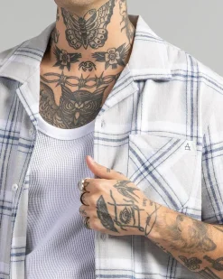 Lucid Mercy Short Sleeve Shirt White Check Clearance