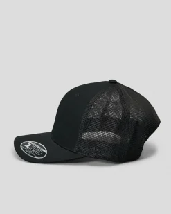 Flexfit Mesh Trucker Cap Black New