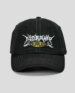 Worship Supplies Messenger 6 Panel Cap Black Hot