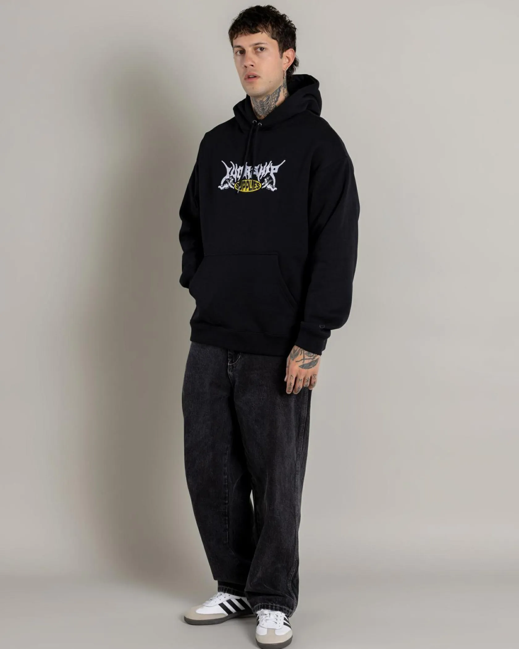 Worship Supplies Messenger Hoodie Black Hot