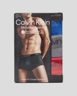Calvin Klein Micro Stretch Low Rise Trunks 5 Pack Lapis Blue/december Sky/rouge/lunar Rock/black Wbs Outlet
