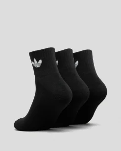 adidas Mid Ankle Socks 3 Pack Black Clearance