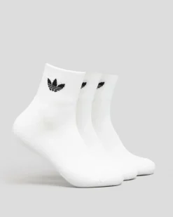 adidas Mid Ankle Socks 3 Pack White/white/black