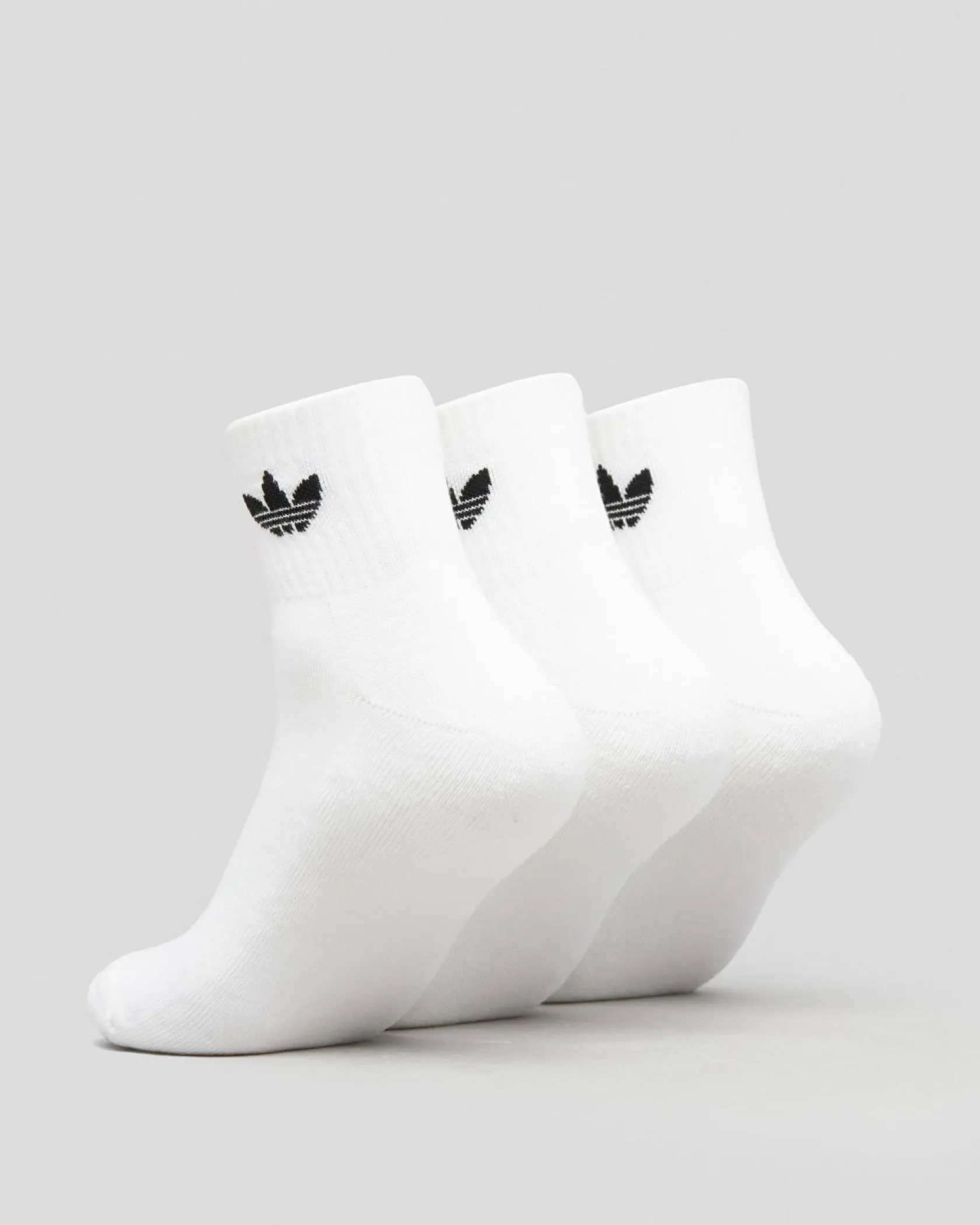 adidas Mid Ankle Socks 3 Pack White/white/black