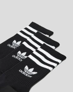 adidas Mid Cut Crew Socks 3 Pack Black/white Hot