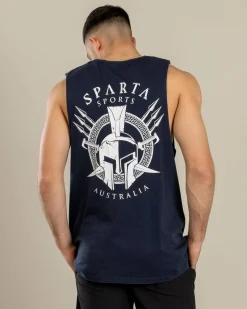 Sparta Militia Muscle Tank Navy Acid Sale