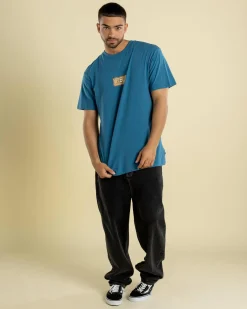 Quiksilver Mind Temple T-Shirt Bluesteel Discount