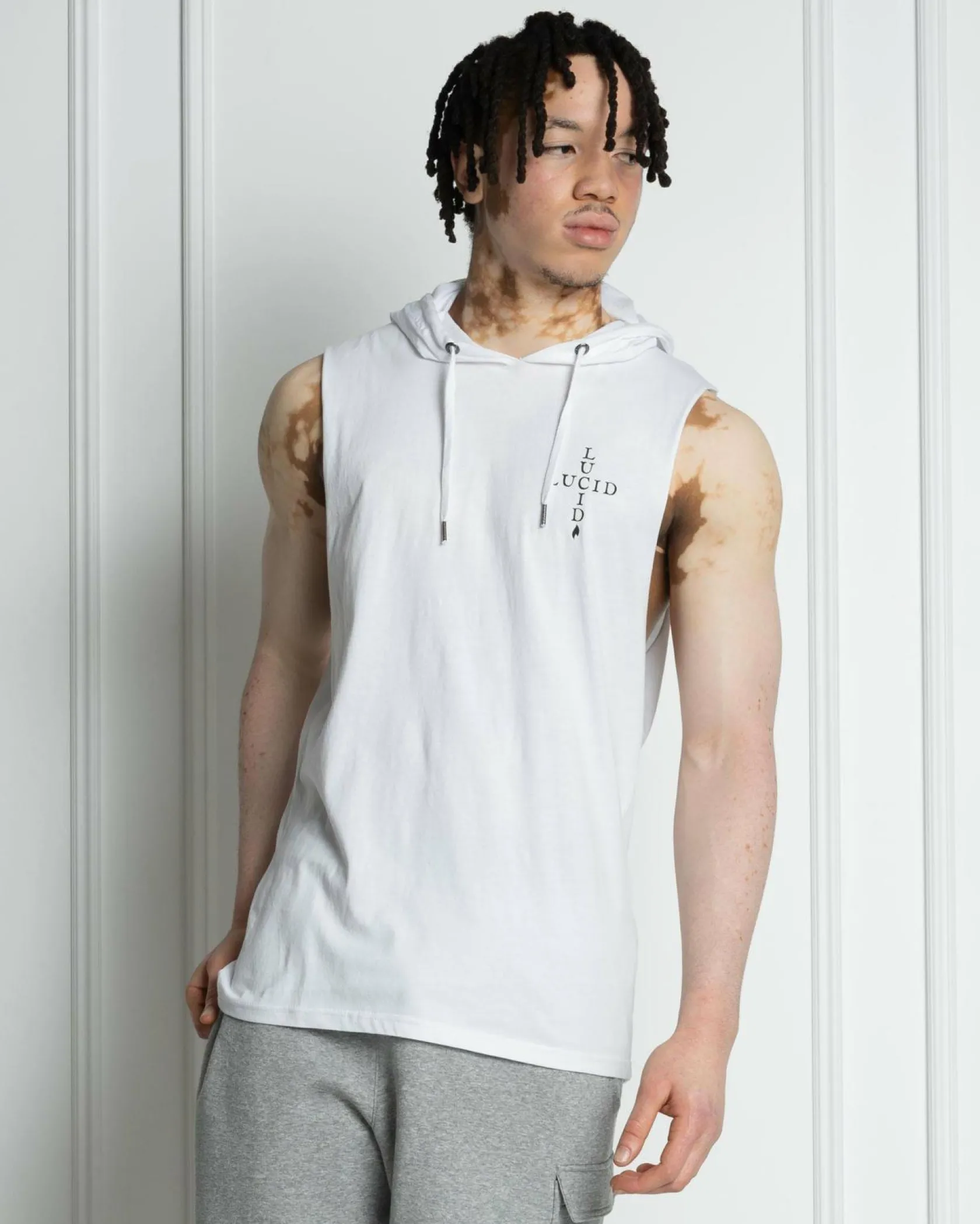 Lucid Monarch Hooded Muscle Tank White