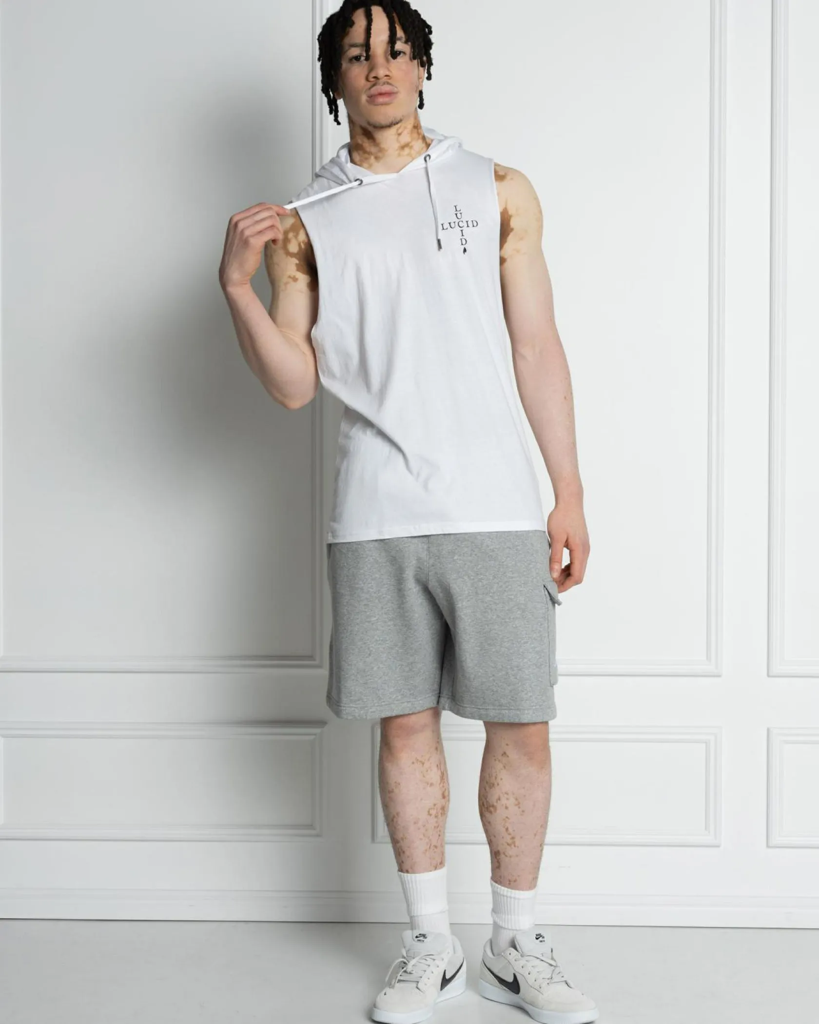 Lucid Monarch Hooded Muscle Tank White