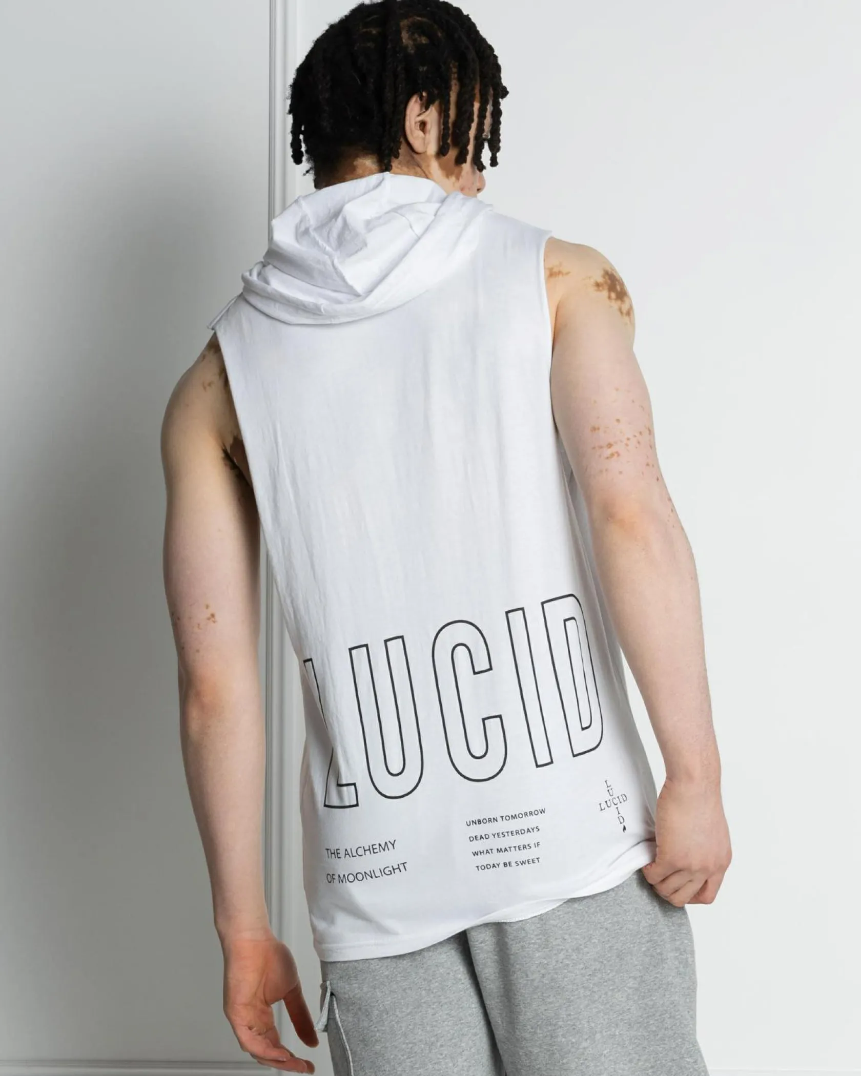 Lucid Monarch Hooded Muscle Tank White