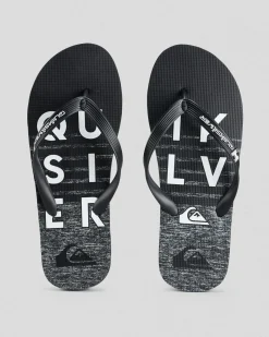 Quiksilver Moncata Wordmark Thongs Black/grey Clearance