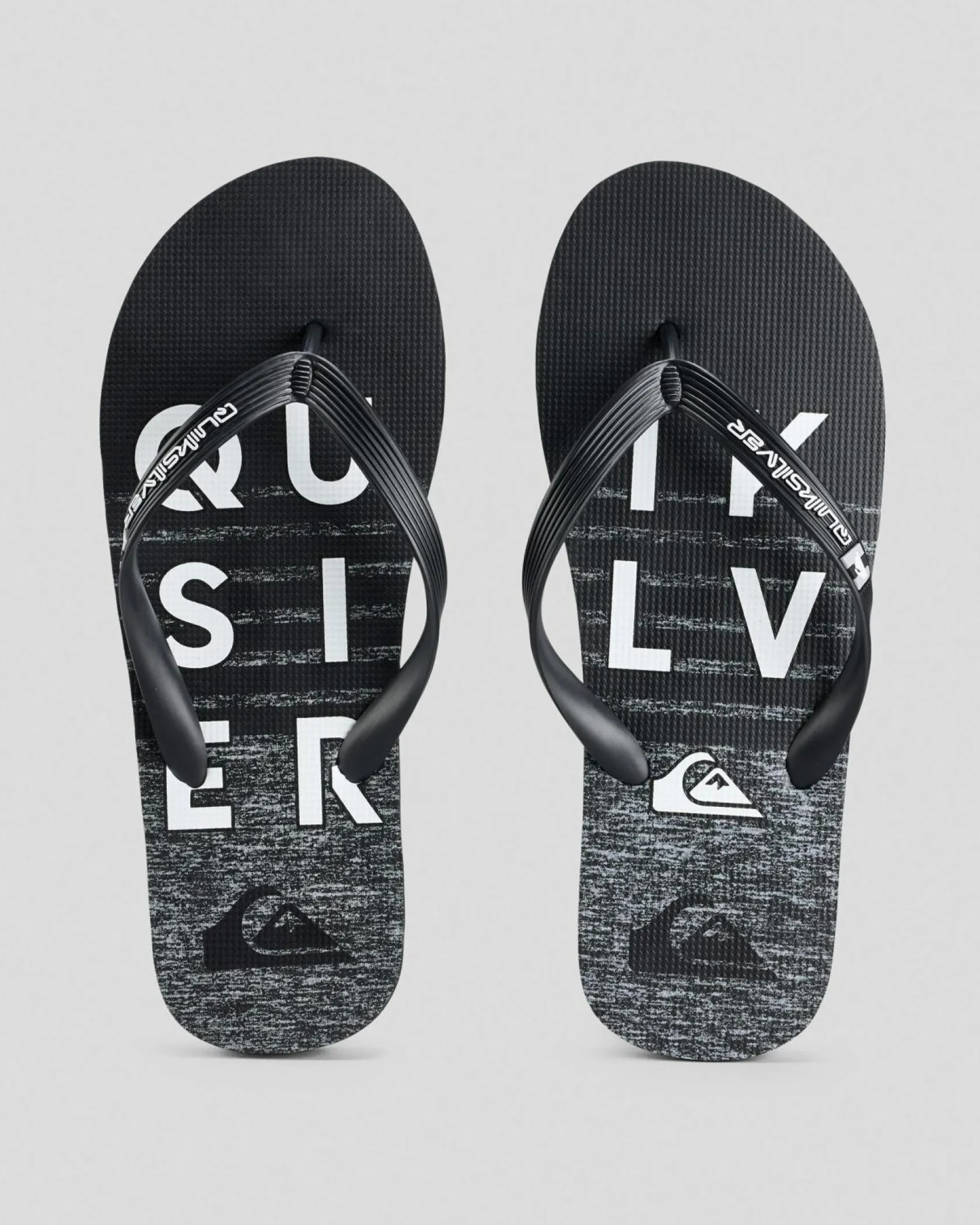 Quiksilver Moncata Wordmark Thongs Black/grey Clearance