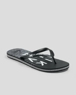 Quiksilver Moncata Wordmark Thongs Black/grey Clearance