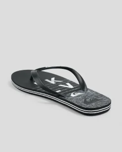 Quiksilver Moncata Wordmark Thongs Black/grey Clearance