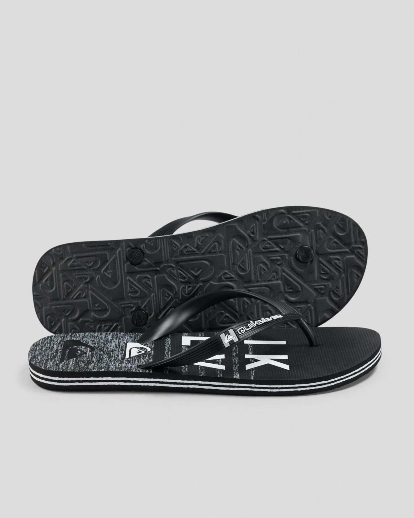 Quiksilver Moncata Wordmark Thongs Black/grey Clearance