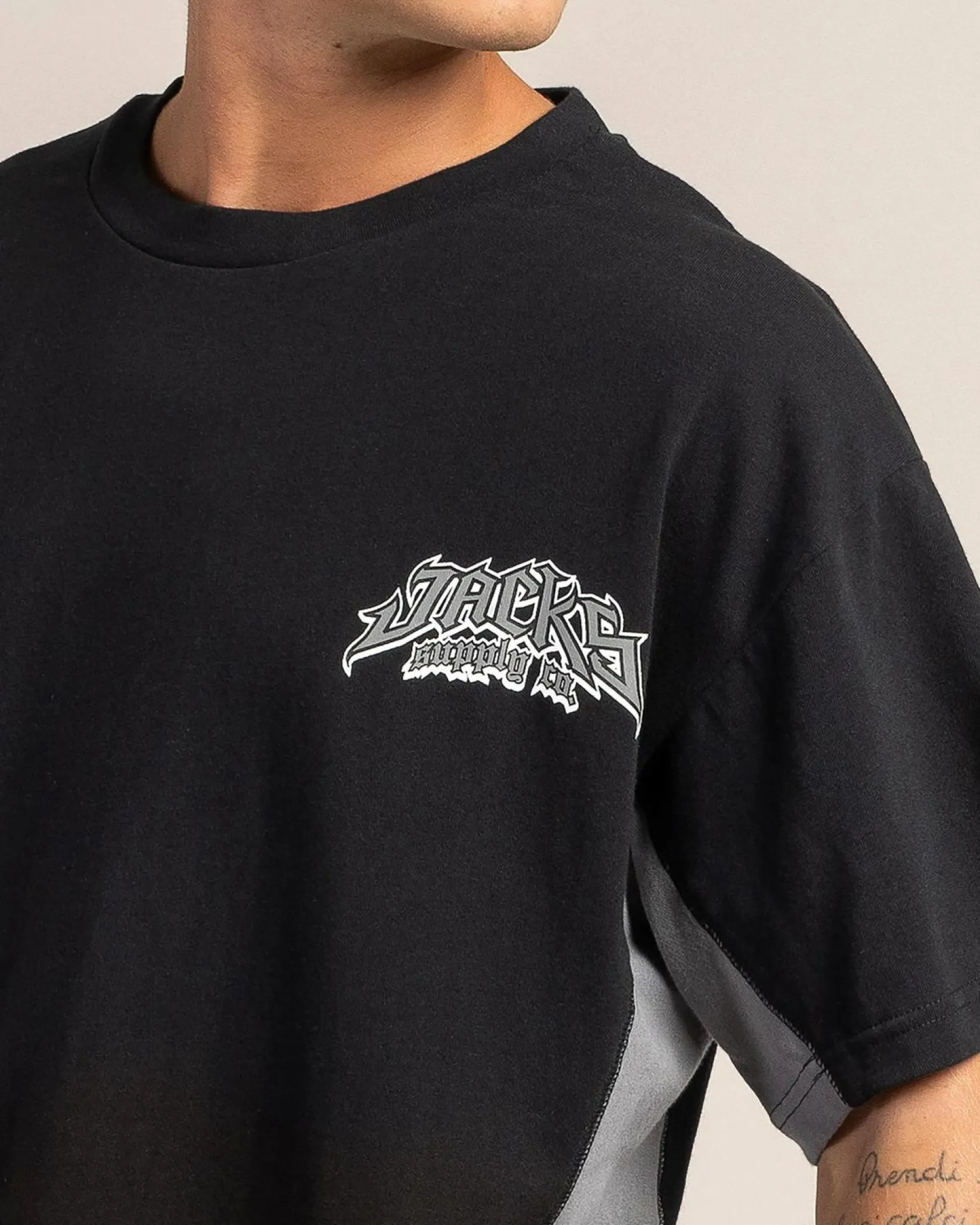 Jacks Monochrome T-Shirt Charcoal Sale