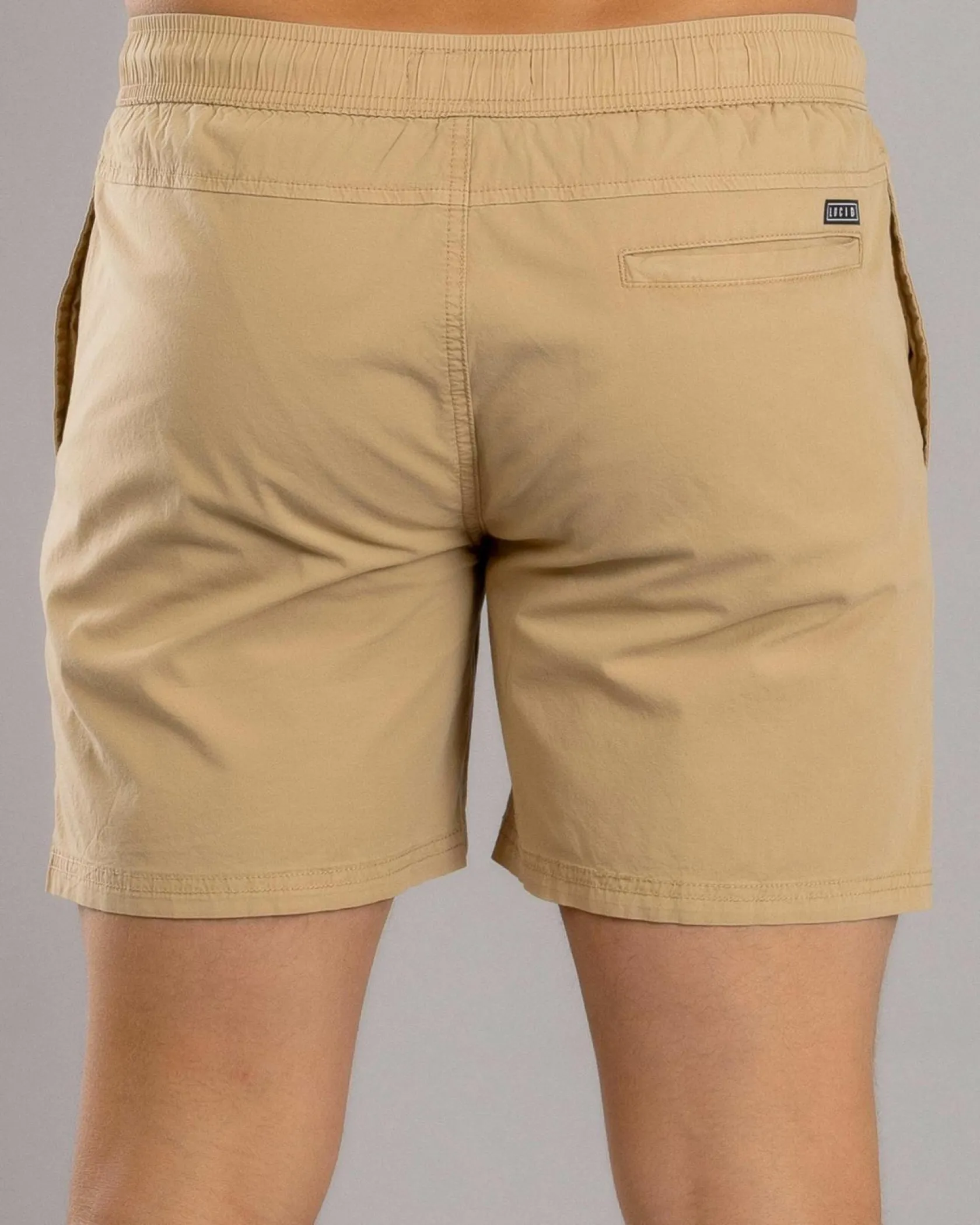 Lucid Motion Elastic Waist Shorts Stone Sale